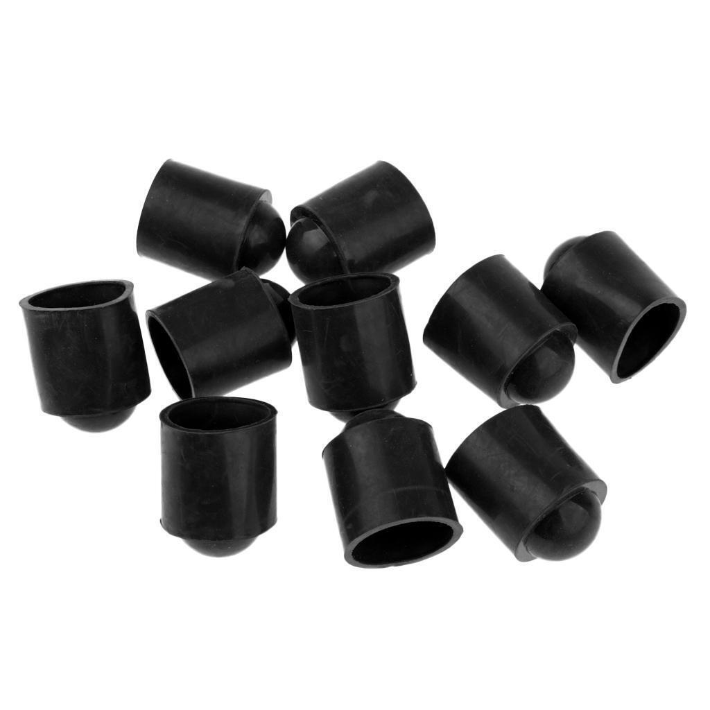 10 Count Pool Cue Tip Cover Protective   Billiard Stick Rubber Protector Black