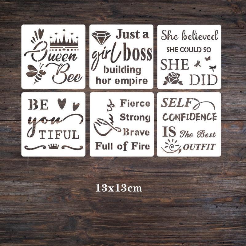 Beautiful Women  Painting Template Set of 16 Hollow Plastic Stencils DIY
