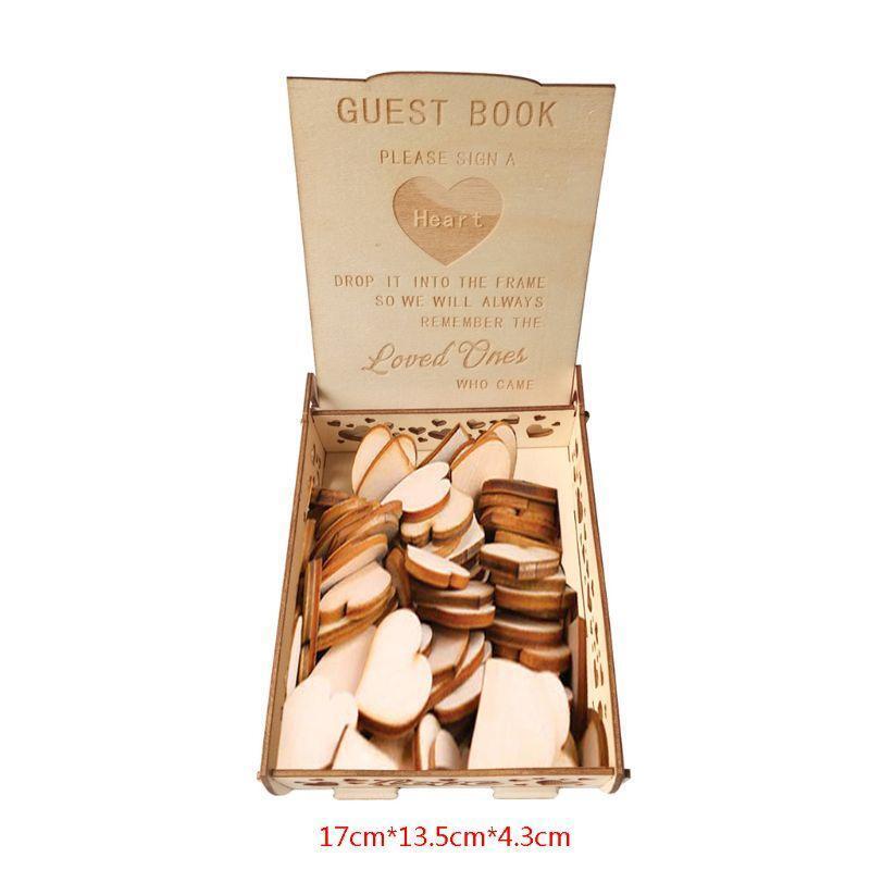 Love Holder Wooden Wedding Heart Drop Box for Guest Book Message Rustic Decor