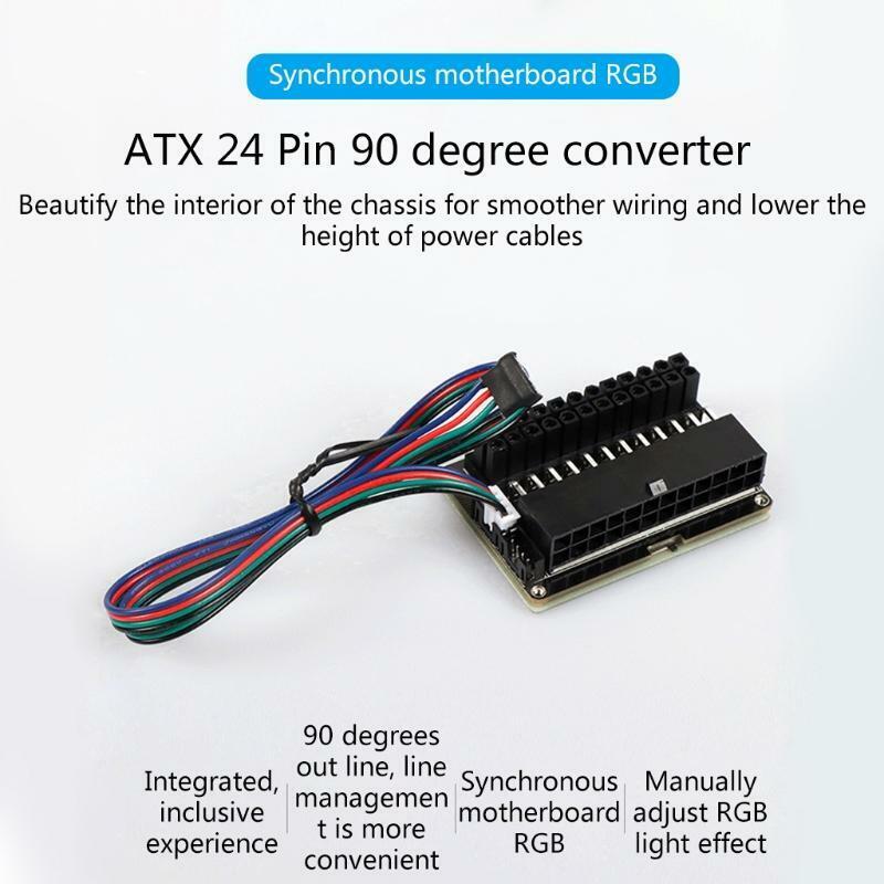 Computer Motherboard Atx24P Power Supply 90 Degree 24pin Steering Power Adapter