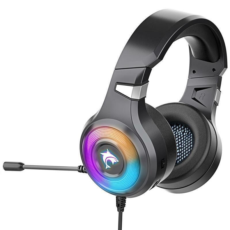 Adjustable Gaming Headset USB RGB Stereo Sound PC Game Headphone Wired Classic