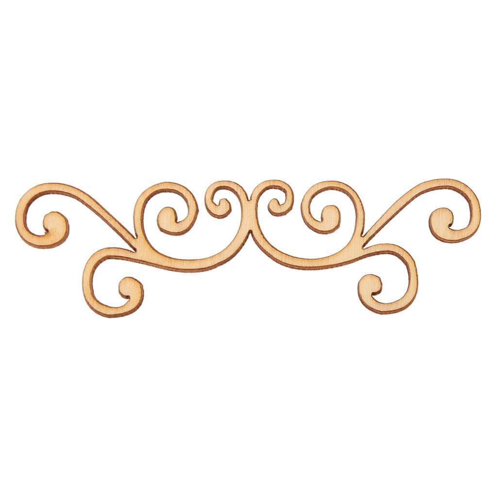 40 Pieces Large Wooden Floral Shapes   Decoration Embellishments