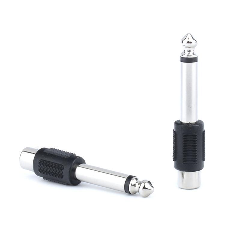 RCA to 1/4" Audio Adapter 6.35mm Plug Male to RCA Female Connectors 4-Pack