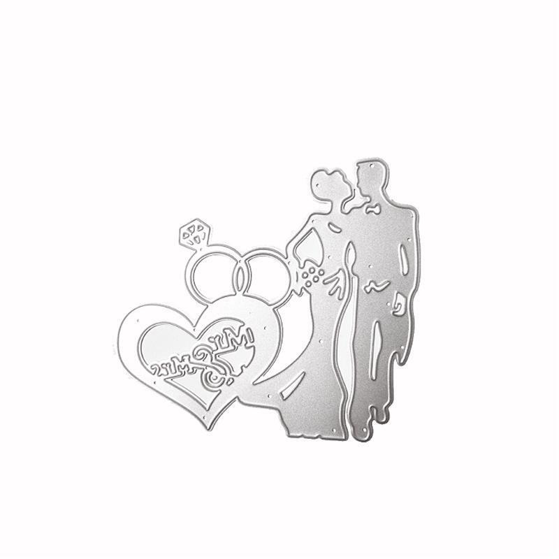 Bride Groom Ring Metal Cutting Dies Stencil Scrapbooking DIY Album Stamp Paper
