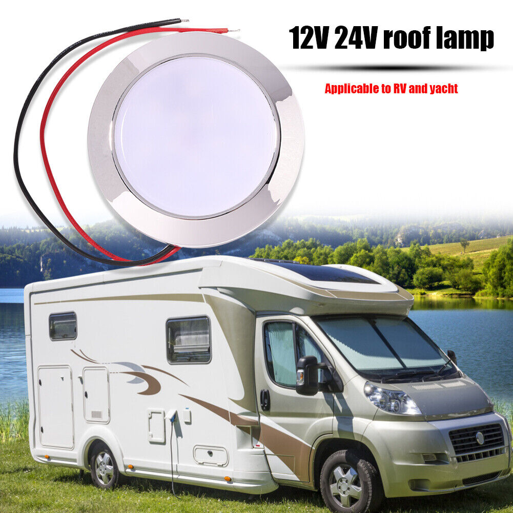 1.8W Waterproof 12V Car 24 SMT LED Dome Lamp for RV Marine (White Light)