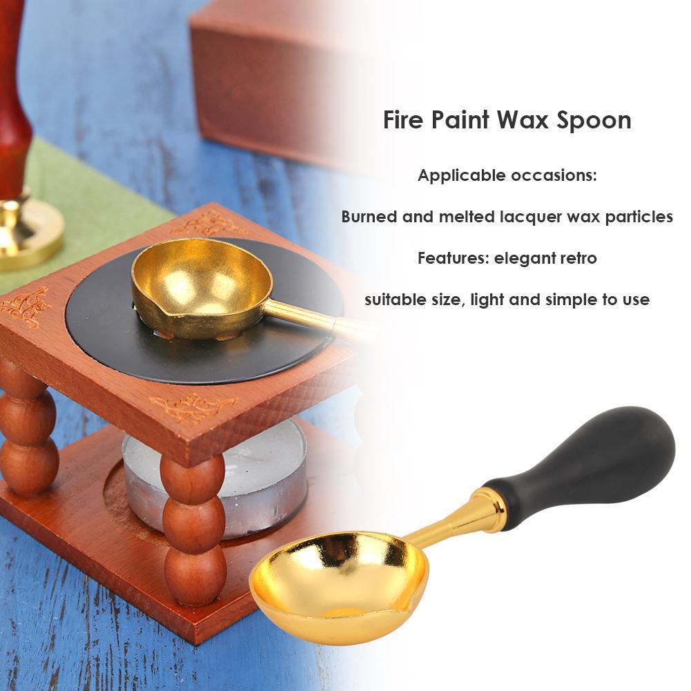 Fire Paint Sealing Wax Spoon Melting Firing Stamp Envelopes Card Metal Tool