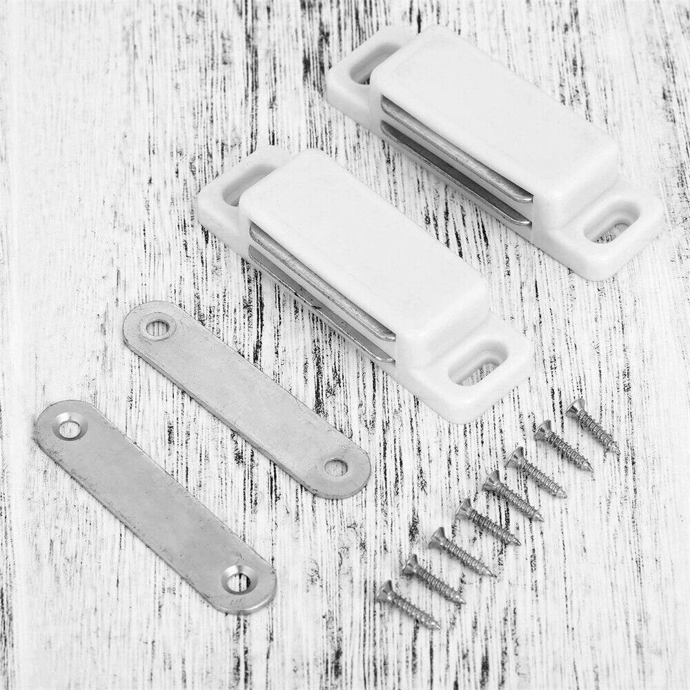 2pcs White Strong Magnetic Door Catch Cabinet Cupboard Wardrobe Door Catches