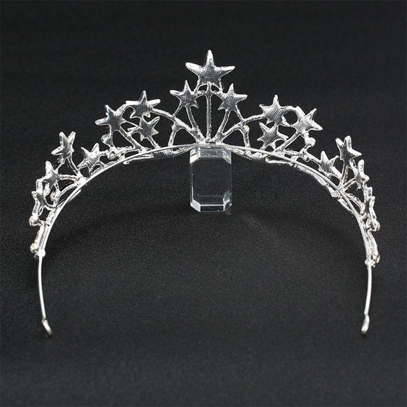 Star Shaped Rhinestone Bridal Crowns Tiaras Headpiece for Wedding Ceremony Party