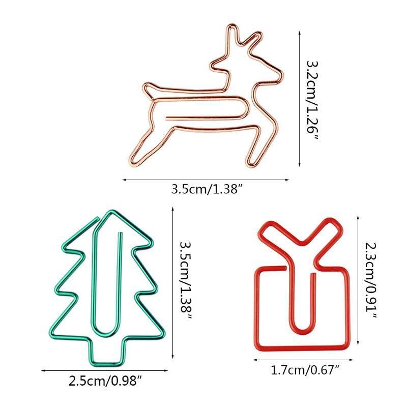 5 Pcs Unique Cartoon Paper Clip Christmas Tree Style Bookmark Clip Office Supply