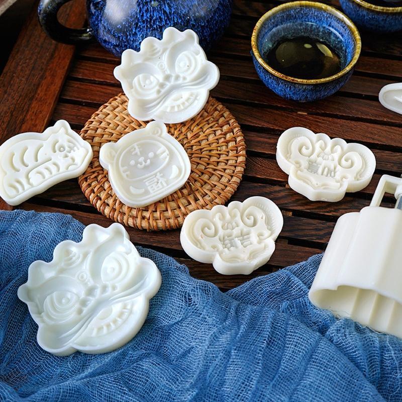 50g Mooncake Stamps Ruyi Lock Shape Mooncake Moulds Festival Hand Press Gadgets