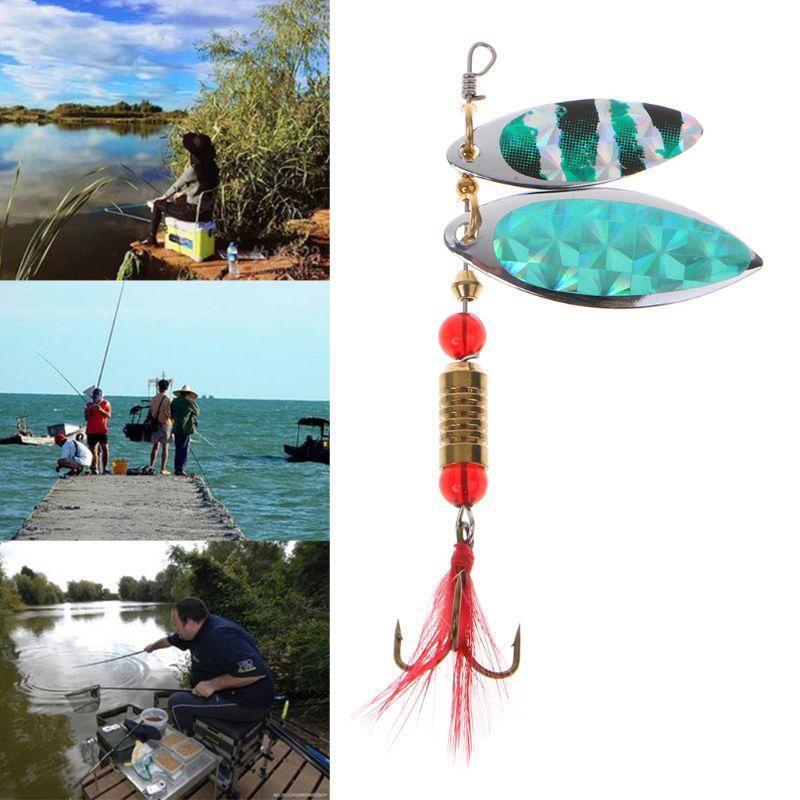 1pc New Sinking Lifelike Fishing Lure Paillette Tackle Treble Hook Spinner Bait