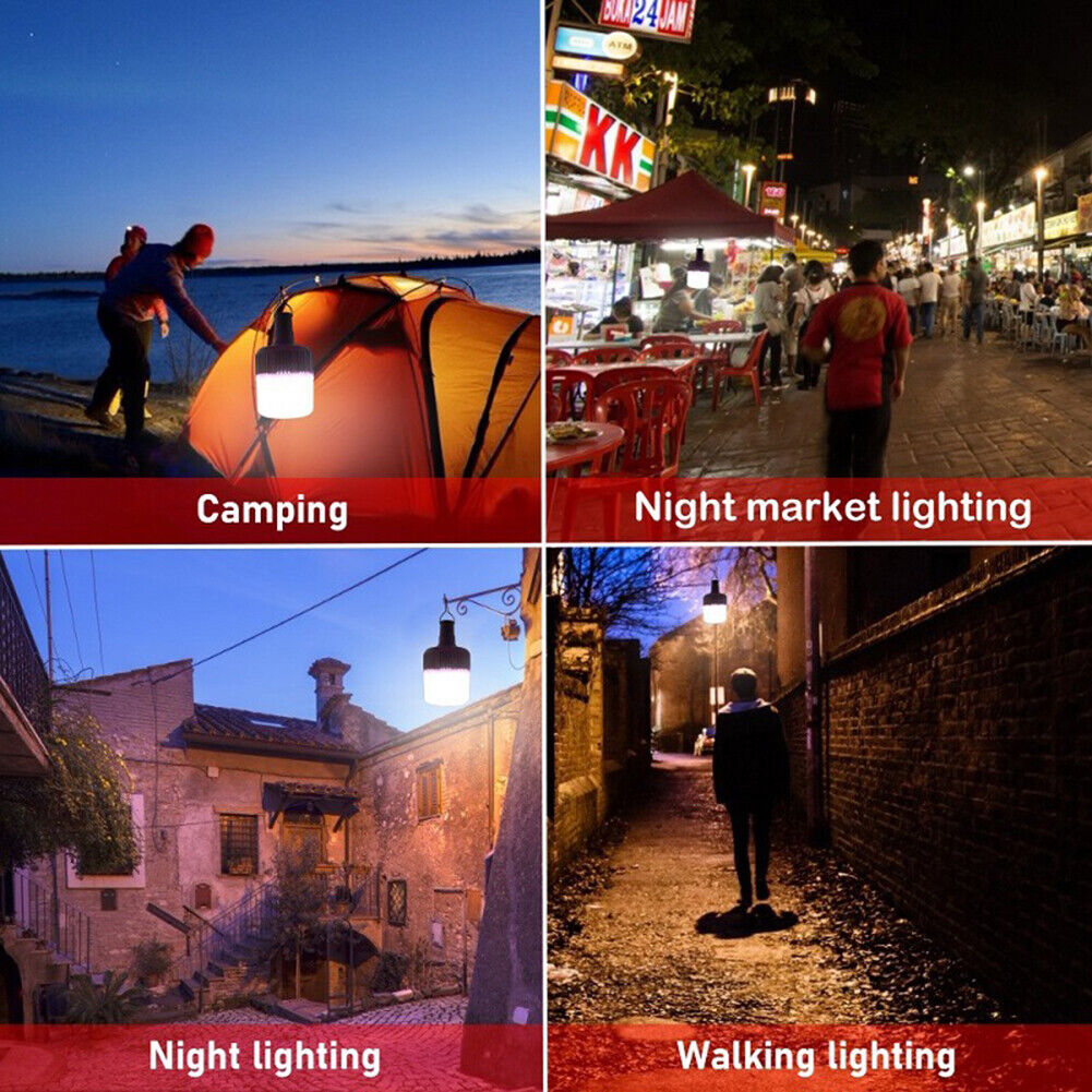 13W LED Solar Light 3 Modes Emergency Lamp Bulb for Outdoor Camping Tent