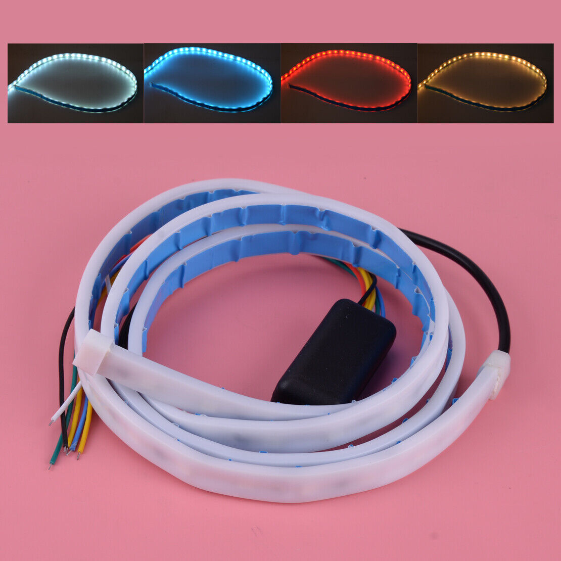 1Pcs RGB Car Rear Trunk Strip Light Tailgate Brake Drive Turn Signal Flow LED Li