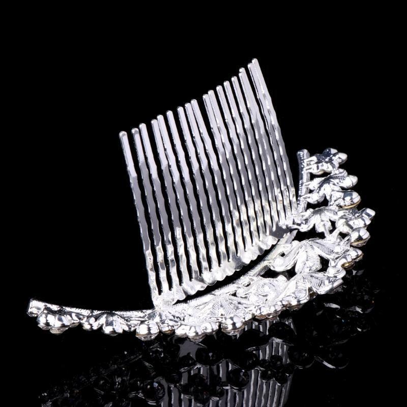 Rhinestone Bridal Tiara Crown With Comb Pin For Wedding Engagement Prom Party