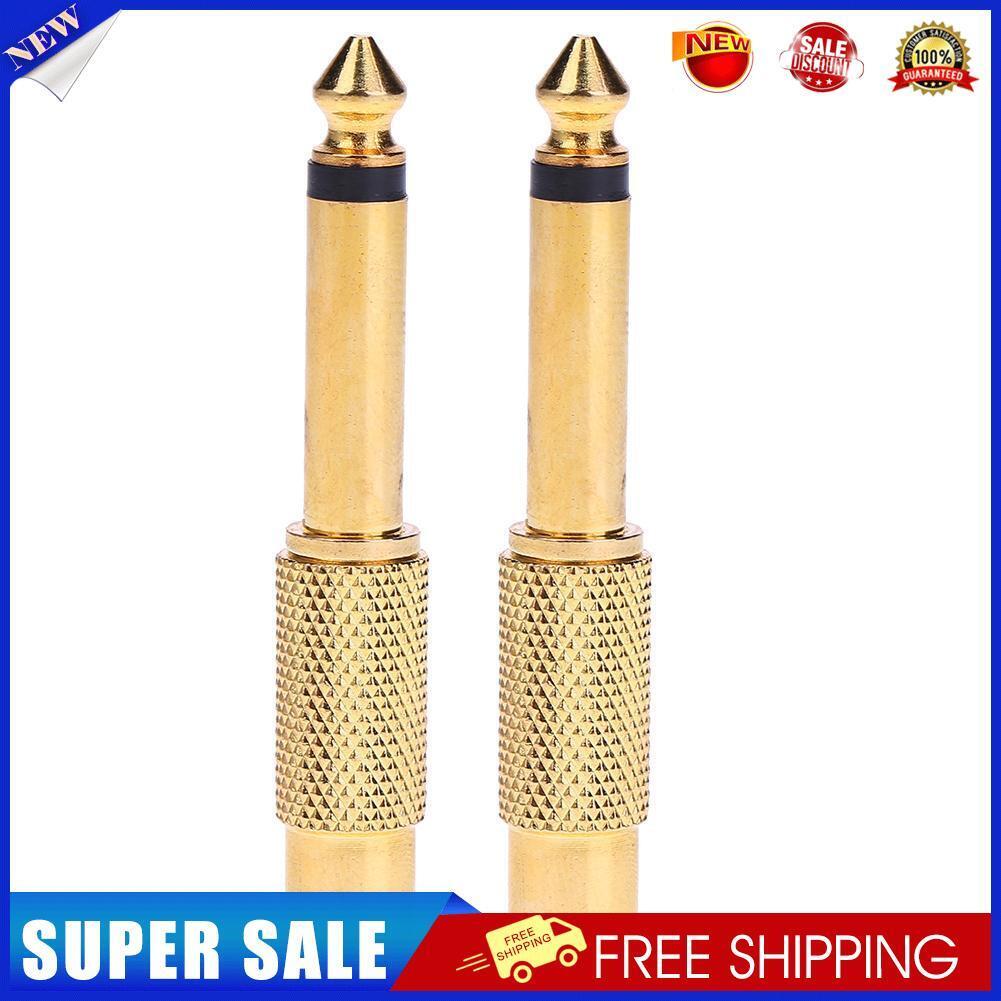 1pc 6.35mm 1/4in Mono Male Jack to RCA Female Plug Audio Adapter Connector