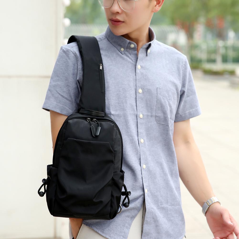 Solid Color Bag Men Shoulder Waterproof Chest Pack Oxford Cloth Casual Bags