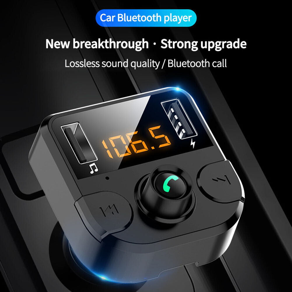 2 USB Fast Charger Bluetooth-compatible MP3 FM Receiver Transmitter for Car