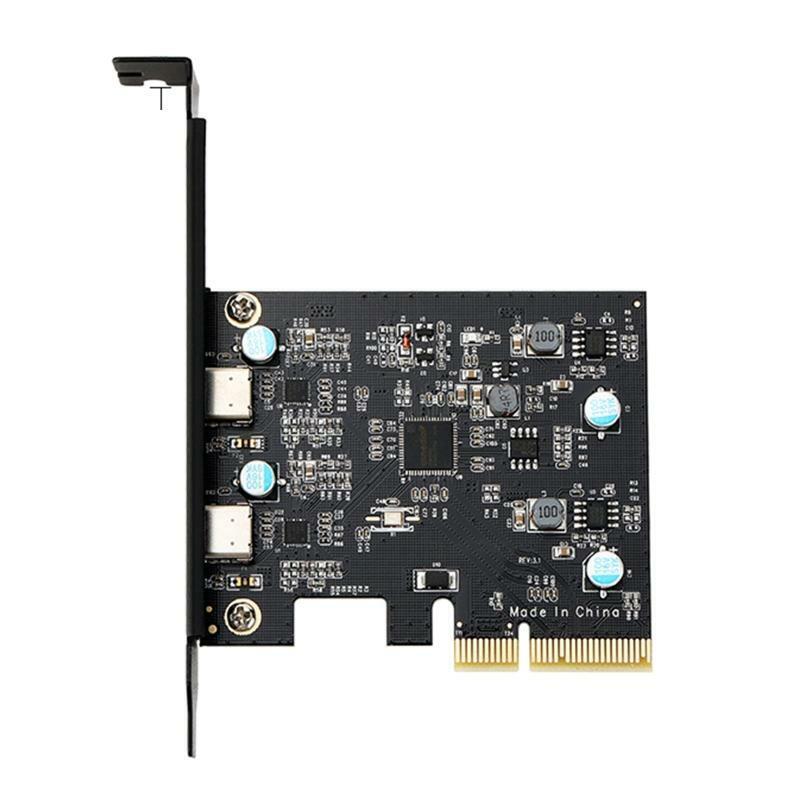PCI-E 4X to USB 3.1 Gen 2 2-Port (10 Gbps) Type C Expansion Card 15Pin Connector