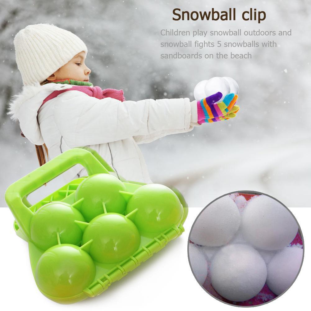 5 Snowballs Maker Clip Children Outdoor Sports Winter Beach Sand Mold Tool