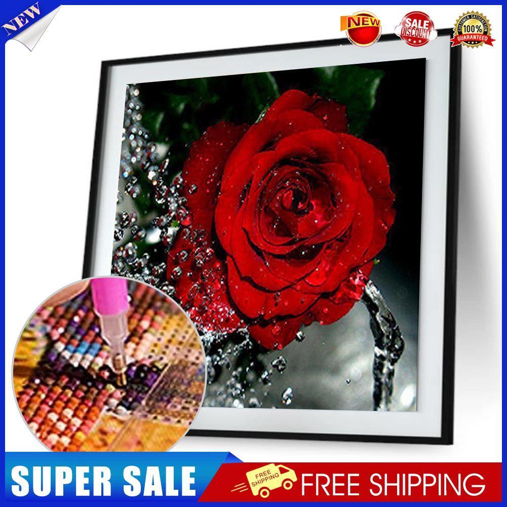 30x30cm 5D Diamond Painting DIY Rose Red Painting Cross Stitch Needlework
