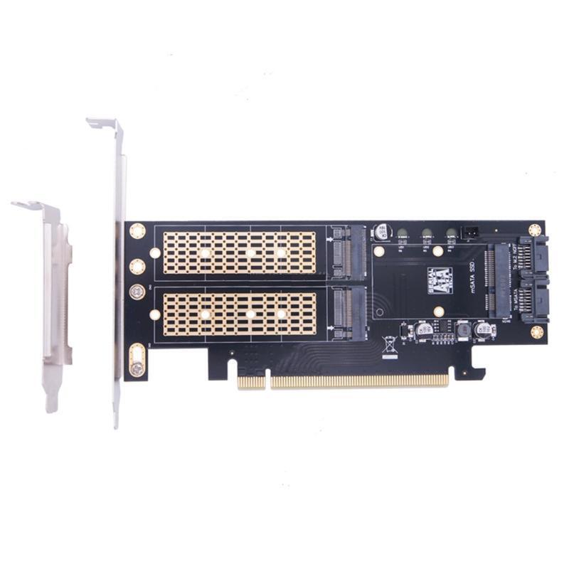 3 in 1 M.2 and mSATA SSD Adapter Card for M.2 NVME SSD to PCIE Adapter