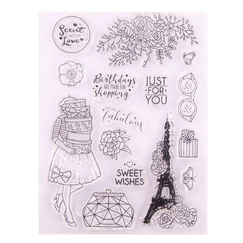 Birthday Shopping Silicone Clear Seal Stamp DIY Scrapbooking Embossing Photo Art