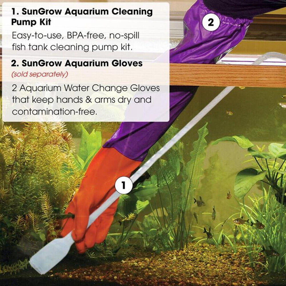 Manual Fish Tank Water Changer Cleaning Gravel Fecal Aquarium Siphon Pipe