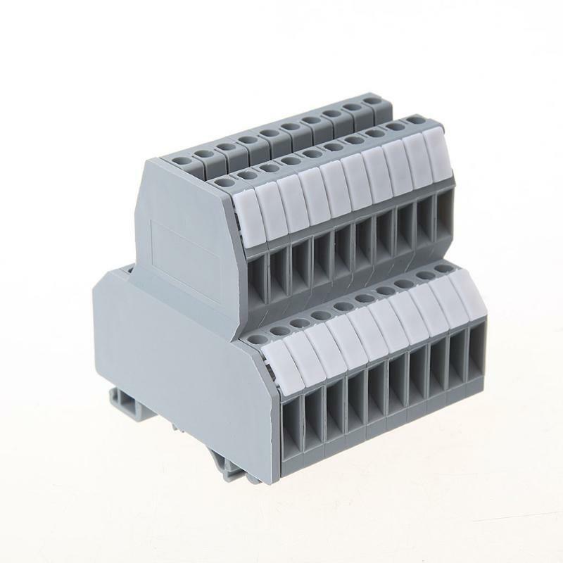 50 Pcs UKK3 DIN Rail Double Level Dual Row Terminal Block 500V 25A 28-12AWG Gray