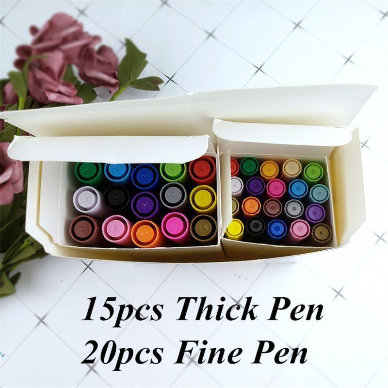 35pcs Acrylic Permanent Paint Marker Pen for Ceramic Rock Glass Porcelain Mug