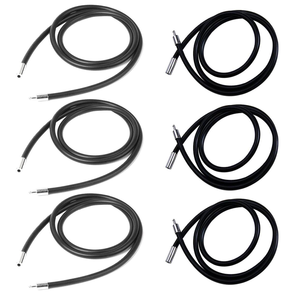 6pcs Rubber Cord Rope Necklace Chain with Stainless Steel End Clasp