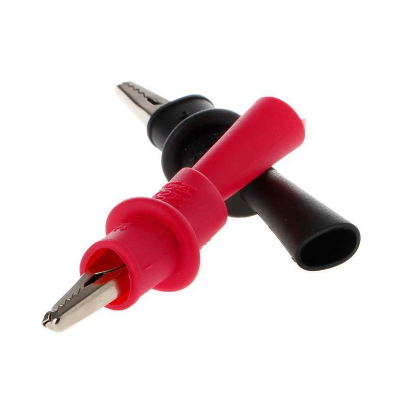 1 Pair Alligator Crocodile Test Clip Clamp For Multimeter Tester Probe New