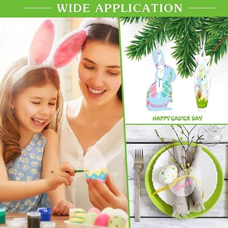 Acrylic Easter Ornament 48pcs/set Unfinished Blank Hanging Tree Ornaments