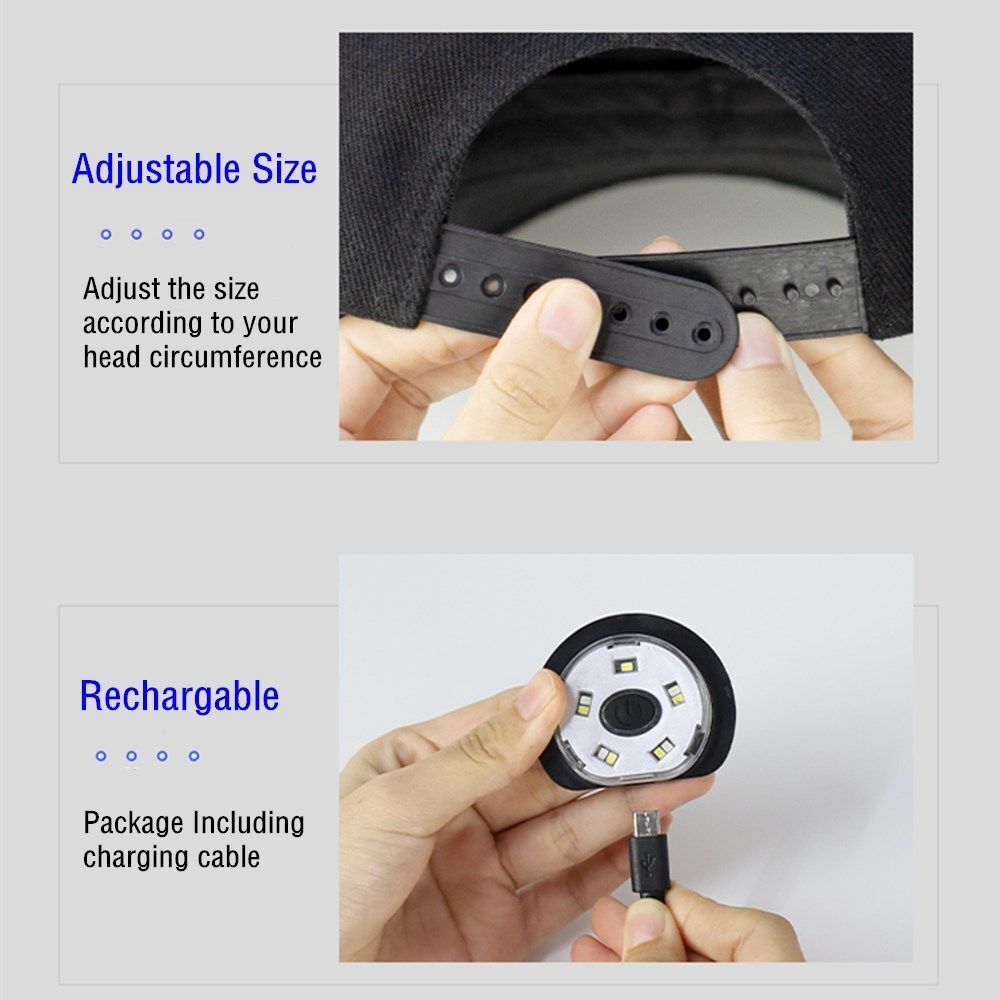 Cap Walking Sports Hat Lamp Rechargeable With Light Baseball Cap LED Light Hat