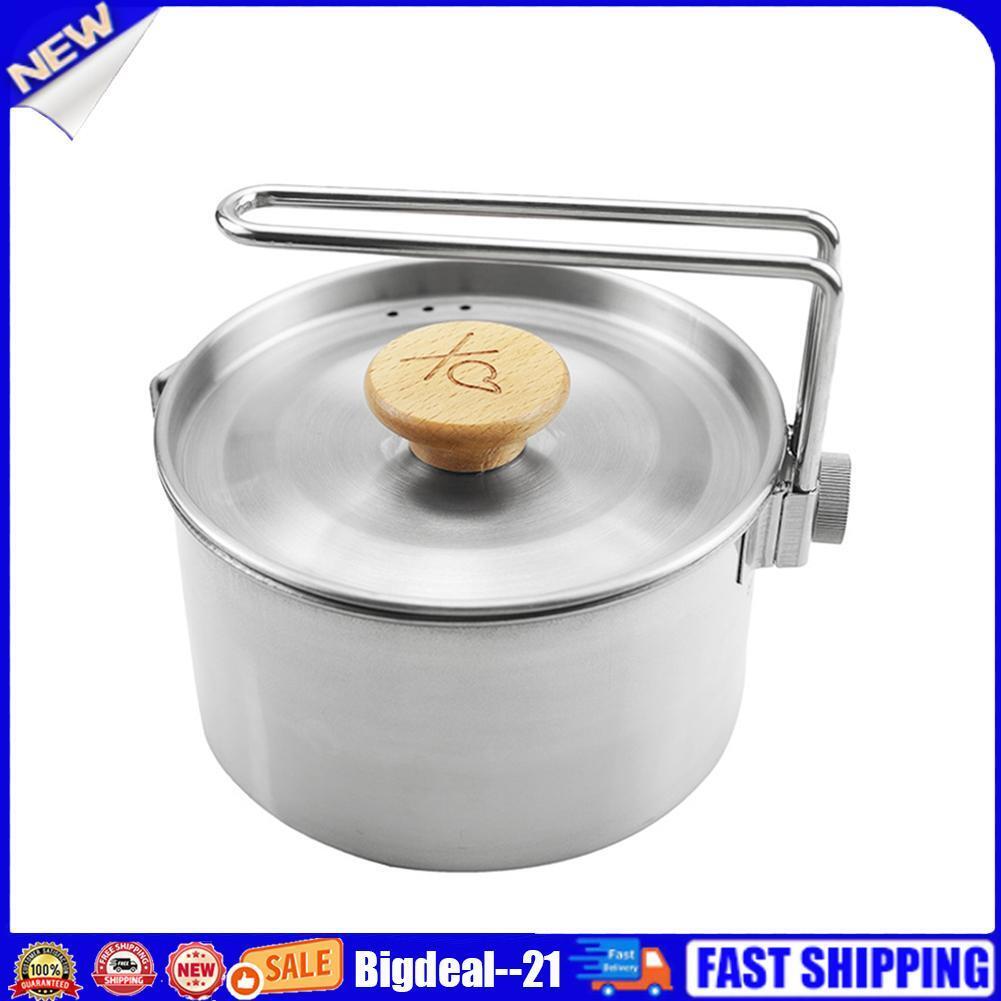 Outdoor Camping Pot Stainless Steel Tea Coffee Cooking Water Kettle Teapot