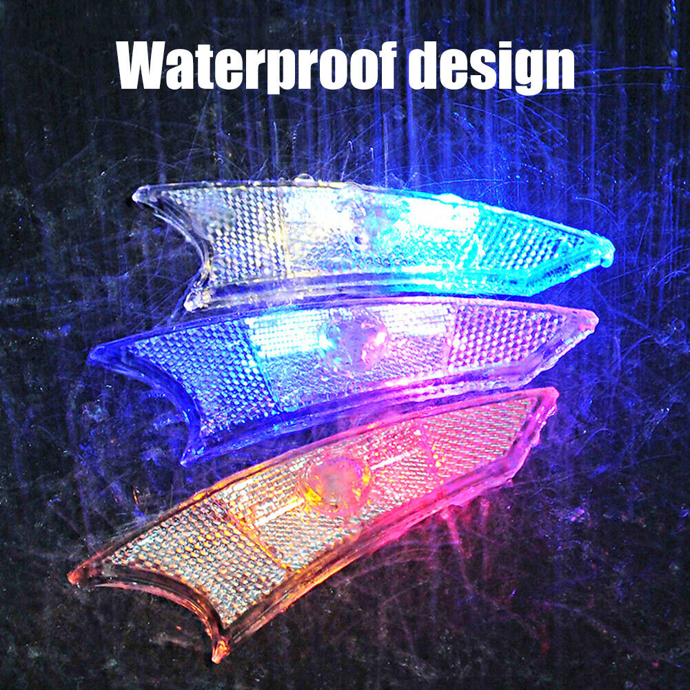 2pcs Waterproof Bicycle Spoke Reflector Light Warning Tire Decorative Lamp