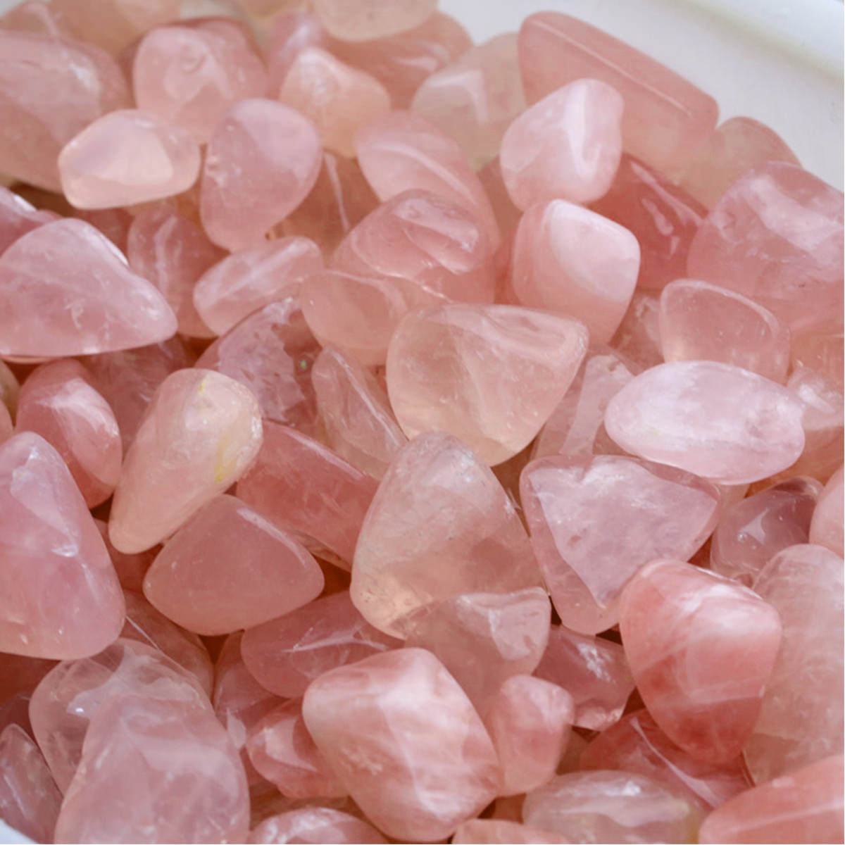 10X Pink Rose Quartz Crystal Tumble Stone Polished Healing Specimen Rock 18mm