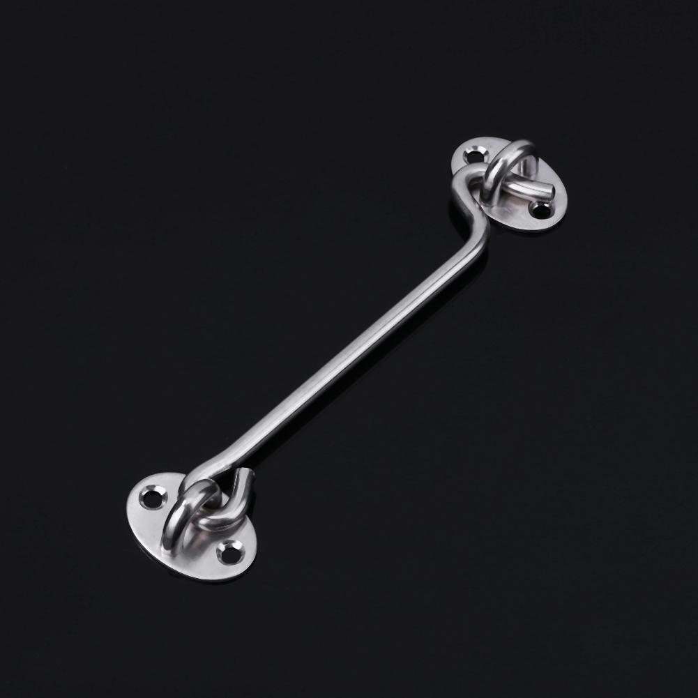 Stainless Steel Thicken Door Window Hook Safety Limit Lock with Base (6in)