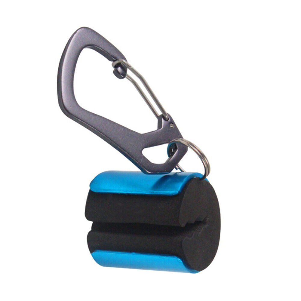 Portable Fishing Rod Hanging Clamp w/ Carabiner Fishing Pole Holder (Blue)