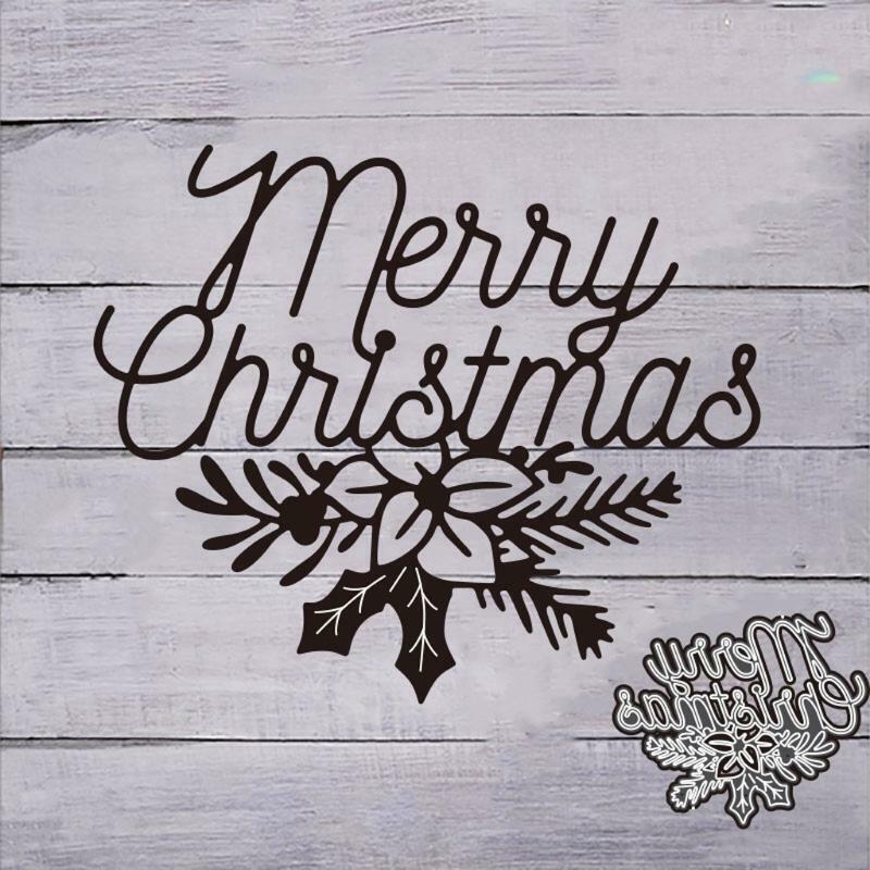 Merry Christmas Flower Metal Cutting Dies Stencil DIY Scrapbook Album Paper Card