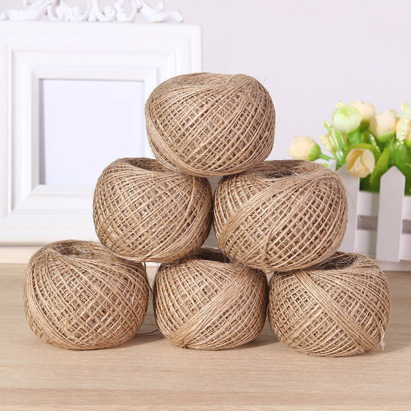 100M/Roll Natural Linen Burlap Twine Hemp Rope Cord String Hessian Decor DIY