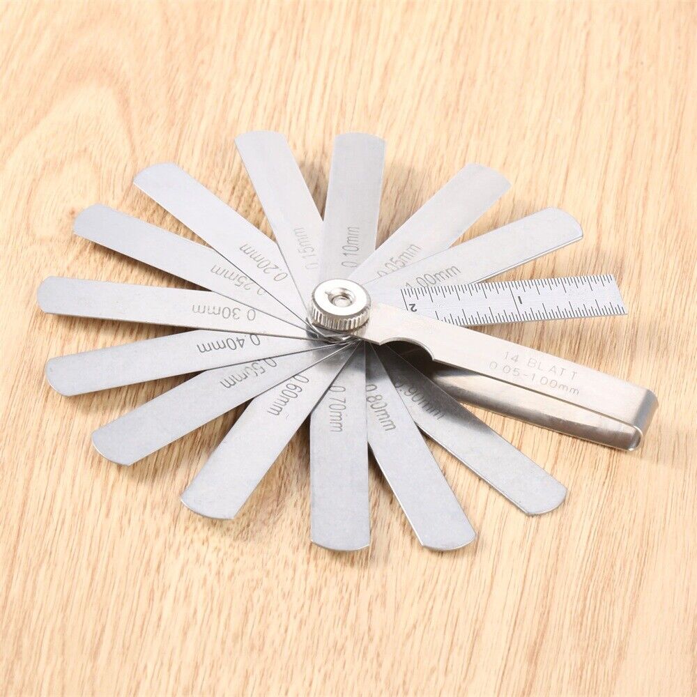 New 14 Gauge Feeler Blades 80mm/3.15inch Length 0.05mm-1mm Metric Blade Measure