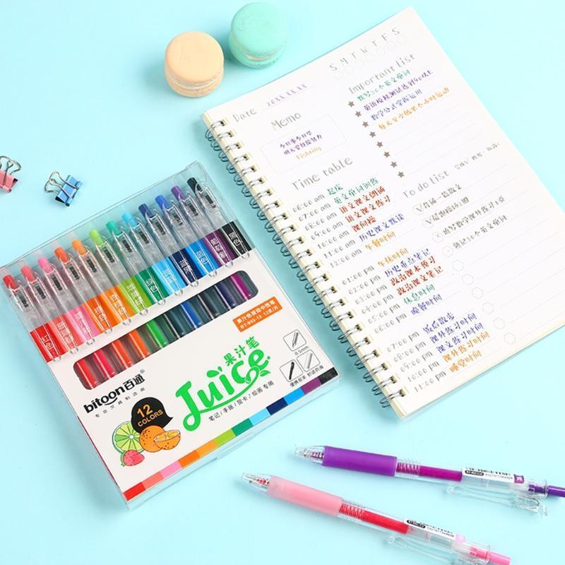 12 Pcs Cute Candy Color Retractable Gel Pen 0.5mm Gel Pen for Students Gift