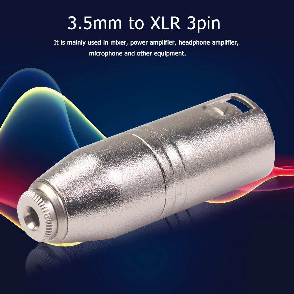 3.5mm TRS Stereo Female to XLR 3pin Male Audio Mixer Connector Plug (1pc)