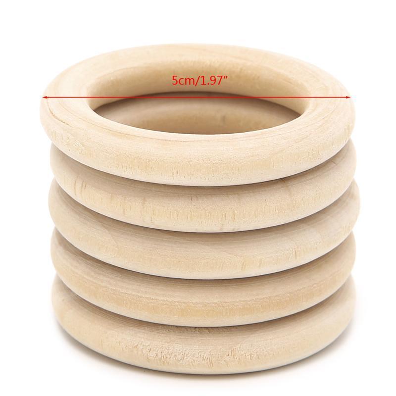 DIY Wooden Beads Connectors Circles Rings Beads Lead-Free Natural Wood