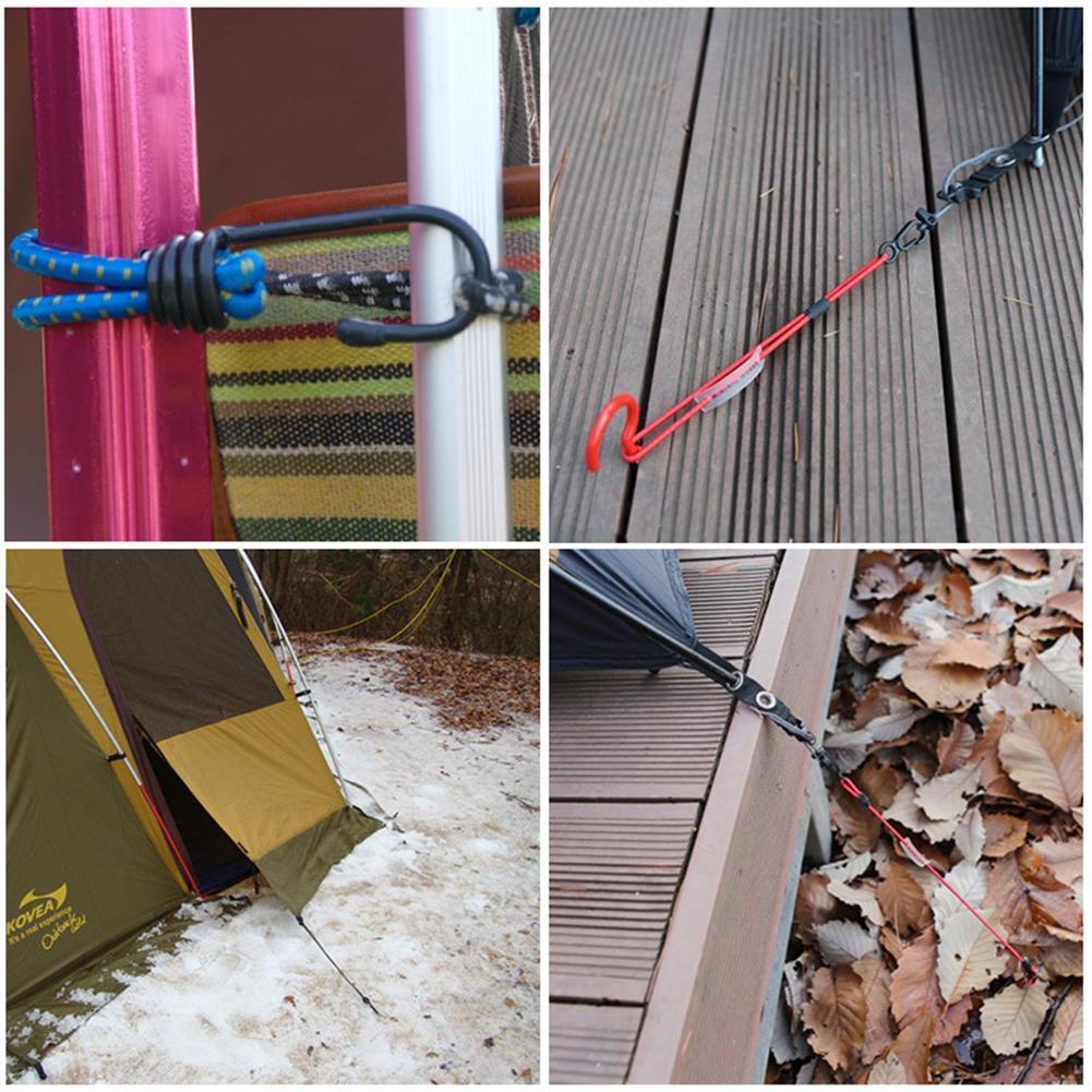 3pcs/set Outdoor Camping Tent Elastic Rope Buckle Hook Fixed Bundle Straps
