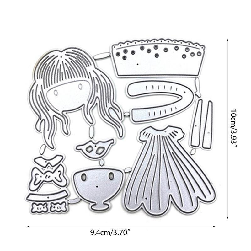 Beautiful Girl Metal Cutting Dies Stencil Scrapbooking DIY Album Stamp Paper