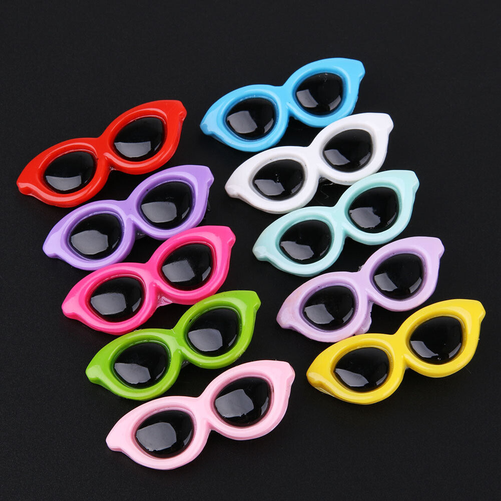 10pcs/Set Plastic Pet Sunglasses Hairpin Headdress Dog Hair Clip Pets Head