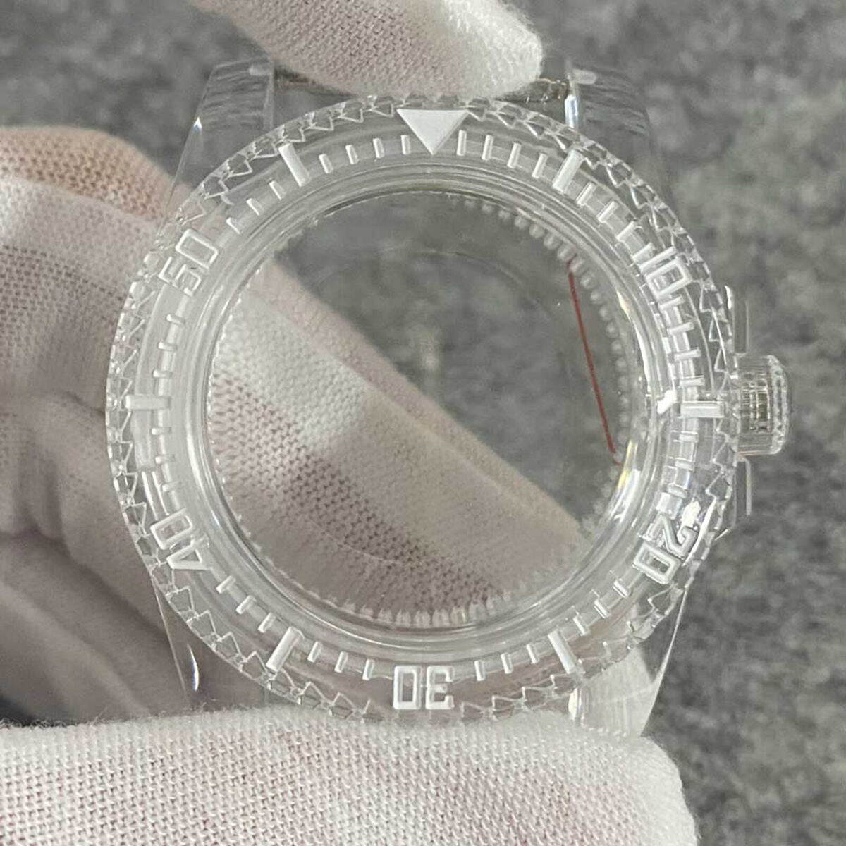 40mm SUB Plastic Transparent Case Watch Case for NH35/NH36 Watch Movement Parts