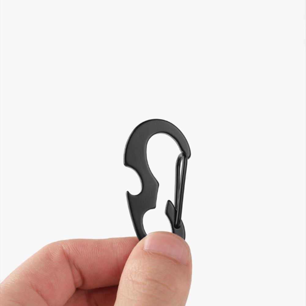 Metal Outdoor Camping D Shape Buckle Keychain Spring Hook Bottle Opener
