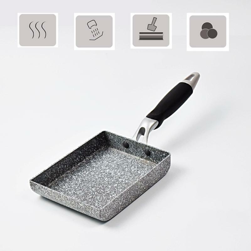 Japanese Omelette Rectangle Frying Pan Non-Stick Tamagoyaki Rolled Egg Cooker